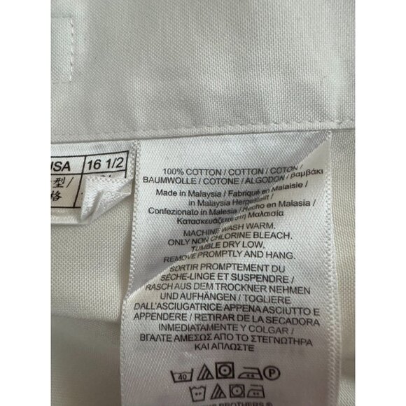 Brooks Brothers Classic Non-Iron 100% American Supima Cotton Shirt Mens Size 34 - Picture 6 of 6